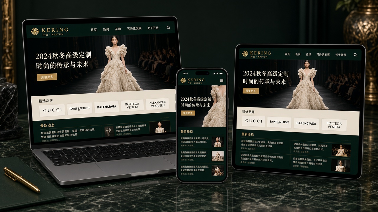 开云 APP 多端界面示意
